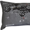 45" Black Michigan Nighttime Skyline Lumbar Decorative Pillow
