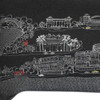 45" Black New Orleans Nighttime Skyline Lumbar Decorative Pillow