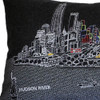 45" Black and White NYC Nighttime Skyline Lumbar Decorative Pillow