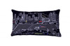 24" Black Atlanta Nighttime Skyline Lumbar Decorative Pillow