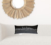 24" Black Charleston Nighttime Skyline Lumbar Decorative Pillow