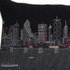 24" Black Dallas Nighttime Skyline Lumbar Decorative Pillow