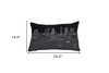 24" Black Fort Worth Nighttime Skyline Lumbar Decorative Pillow