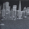 24" Black San Francisco Nighttime Skyline Lumbar Decorative Pillow