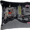 24" Black Tulsa Nighttime Skyline Lumbar Decorative Pillow