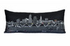35" Black Cleveland Nighttime Skyline Lumbar Decorative Pillow