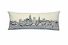 35" White Cleveland Daylight Skyline Lumbar Decorative Pillow