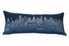 35" Black Dallas Nighttime Skyline Lumbar Decorative Pillow