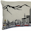 35" White Denver Daylight Skyline Lumbar Decorative Pillow