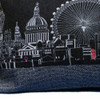 35" Black and White London Nighttime Skyline Lumbar Decorative Pillow