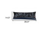 35" Black and White London Nighttime Skyline Lumbar Decorative Pillow