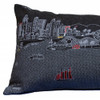35" Black Los Angeles Nighttime Skyline Lumbar Decorative Pillow