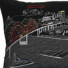 35" Black Memphis Nighttime Skyline Lumbar Decorative Pillow