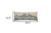 35" White Minneapolis Daylight Skyline Lumbar Decorative Pillow