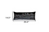 35" Black Nashville Nighttime Skyline Lumbar Decorative Pillow