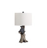 25" Black Blear in a Tree  Table Lamp With Beige Shade