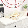 16" White Gold Rectangular Wood Handmade Tray With Handles