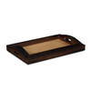 24" Brown Rectangular Wood Handmade Tray With Handles