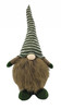 20" Green And Brown Fabric Standing Gnome Sculpture