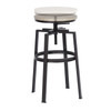 Set Of Two 30" Natural And Dark Bronze Swivel Backless Adjustable Height Stools