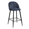 Set Of Two 38" Blue And Black Low Back Counter Height Bar Chairs