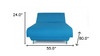 Full Adjustable Turquoise Upholstered 100% Polyester With Mattress