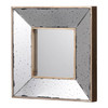 12" Square Wall Mounted Vintage Style Glass Frame Accent Mirror