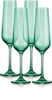 Set of Four Translucent Pale Green Champagne Flutes