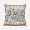 18x18 Green Brown Bee Blown Seam Broadcloth Animal Print Throw Pillow