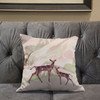 16x16 Black Pink Deer Blown Seam Broadcloth Animal Print Throw Pillow