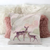 28x28 Black Pink Deer Blown Seam Broadcloth Animal Print Throw Pillow