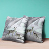 18x18 Black Purple Brown Deer Blown Seam Broadcloth Animal Print Throw Pillow