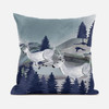 20x20 Gray Blue Deer Blown Seam Broadcloth Animal Print Throw Pillow