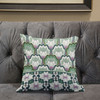 16x16 Green Pink Blown Seam Broadcloth Floral Throw Pillow