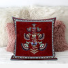 28x28 Red Blown Seam Broadcloth Floral Throw Pillow