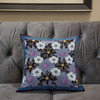 20x20 Gray Black Pink Blown Seam Broadcloth Floral Throw Pillow