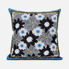 20x20 Gray Brown Blue Blown Seam Broadcloth Floral Throw Pillow