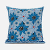 18x18 Gray Blue Blown Seam Broadcloth Floral Throw Pillow