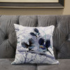 20x20 Black White Bird Blown Seam Broadcloth Animal Print Throw Pillow