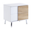 22" White High Gloss Manufactured Wood Rectangular End Table With Two Drawers