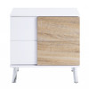 22" White High Gloss Manufactured Wood Rectangular End Table With Two Drawers