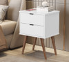 18" White Manufactured Wood Rectangular End Table With Two Drawers