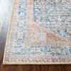 5' X 8' Latte and Blue Oriental Medallion Stain Resistant Area Rug