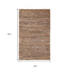 5' X 8' Rustic Earth Brown Striped Handmade Leather Blend Area Rug