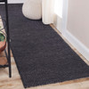 8' Black Wool Handmade Stain Resistant Runner Rug