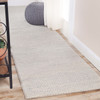 8' Light Grey Wool Handmade Stain Resistant Runner Rug