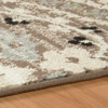 10' Ivory Beige And Light Blue Floral Stain Resistant Runner Rug