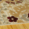 8' Camel Gray And Rust Floral Stain Resistant Runner Rug