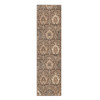 8' Ivory Beige And Light Blue Floral Stain Resistant Runner Rug