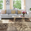 5' X 8' Ivory Light Blue Abstract Stain Resistant Area Rug